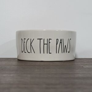 Rae Dunn Deck The Paws Ceramic Pet Bowl